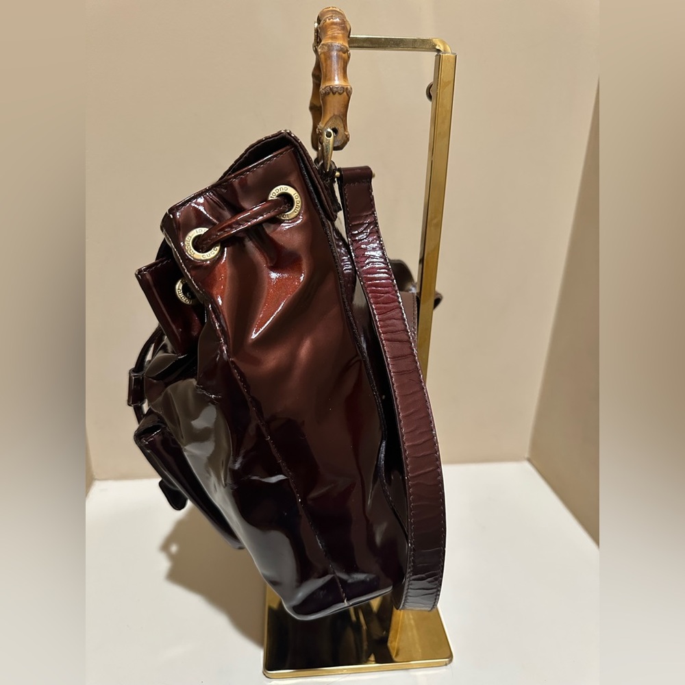 Gucci X Tom Ford Era Bamboo Patent Leather Bordeaux M… Gem